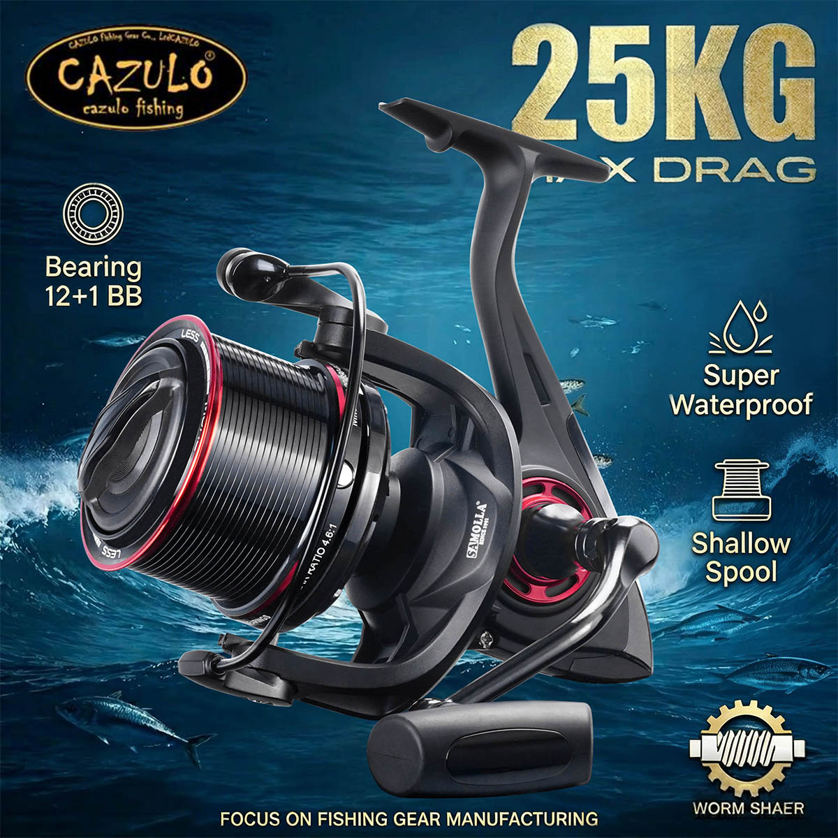 Carretilha de Pesca CAZULO Lon - Surf Reel avaliação e preço