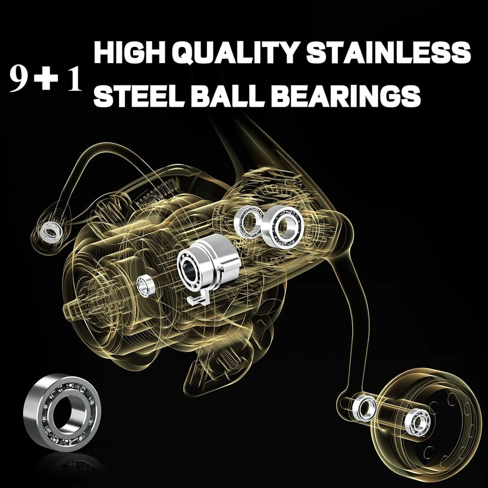 Carretilha de Pesca, 9+1 Rolam - Spinning Reel avaliação e preço
